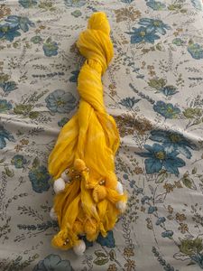 Vibrant Yellow PomPom Dupat