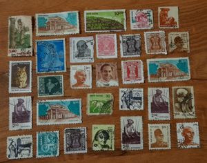 Set Of 30 Indian Stamps