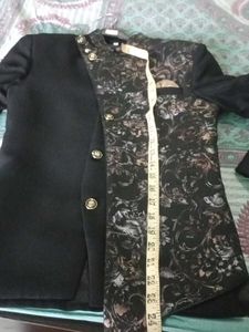 Stylish Black Embroidered Ethnic Jacket