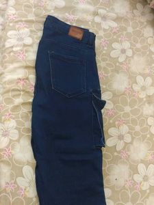 Deep Dark Blue Bootcut Cargo Jeans