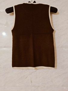 Brown Knit Tank Top