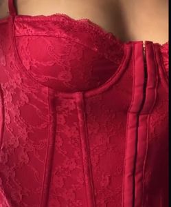 Red Lace Corset Top