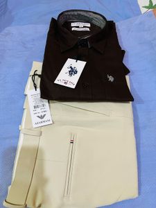 US Polo Shirt &amp; Armani Trousers Set