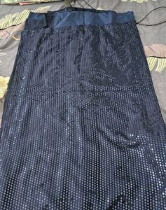 Sparkling Navy Blue Sequins Saree