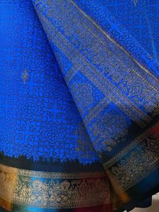 Vibrant Royal Blue Saree(with blouse)