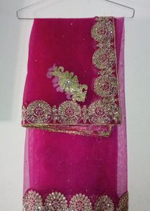 Women's Rose And cream Lengha choli