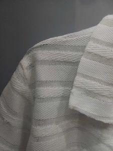 Women's White Knitted Shrug/Cardigan/Shirt