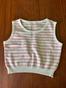 Striped Sleeveless Crop Top