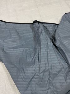 Grey Striped dual bed mattress cover