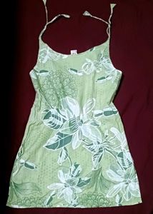 Light Green Floral Mini Dress