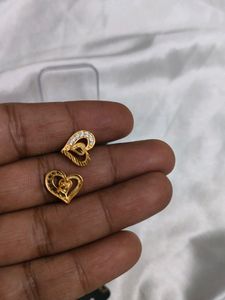 Heart Shape Gold Earrings