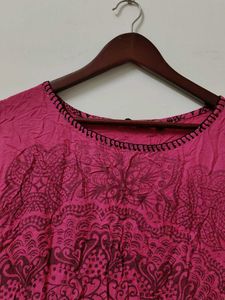 Vibrant Pink Mandala Print Dress