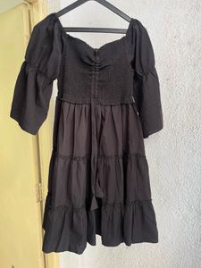 Black Tiered Midi Dress