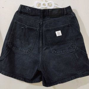 Classic Charcoal Black Denim Shorts