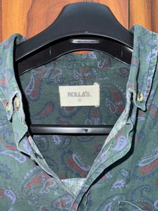 Paisley Print Button-Up Shirt | Size(Medium)