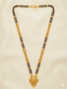 Elegant Gold Mangalsutra with Black Beads