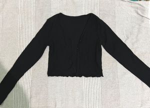 Black Cropped Cardigan