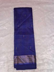 Elegant Blue Checked Saree