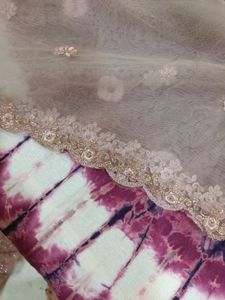 Net Un Stitched Gown