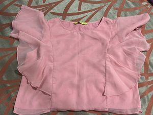 Pink Ruffle Sleeve Top