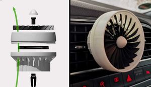 Jet engine Style aroma diffuser for car vent