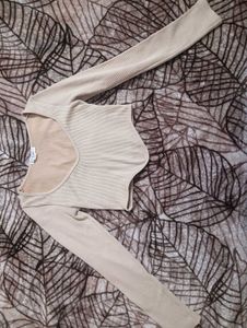 Trendy Ribbed Long Sleeve Top