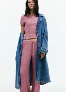 Textured Pink Short Sleeve Top