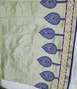 Elegant Mint Green Saree(bilkul new)