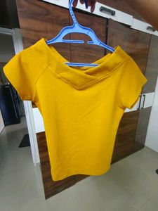 Mustard Yellow V-Neck Top