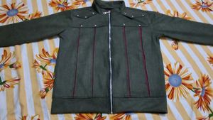 Olive Green Y2k Zip-Up Jacket