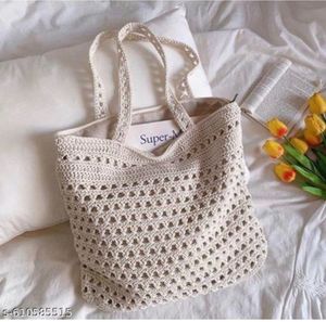 Crochet Tote Bag with Tulips