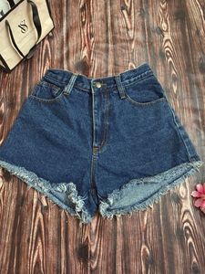 Distressed Denim High Waisted Shorts