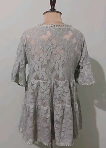 Boho Lace Tiered Tunic Top
