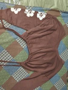 Brown Floral Print Joggers