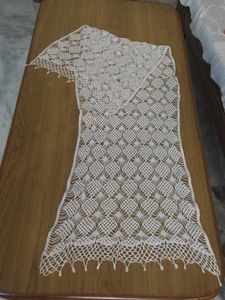 Vintage Handmade Crochet Cottonwork Mirror Panel/