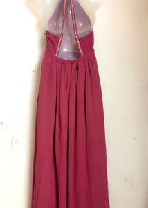 Burgundy Halter Maxi Dress