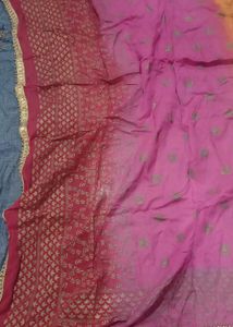 Elegant Blue Kurta with Orange Dupatta