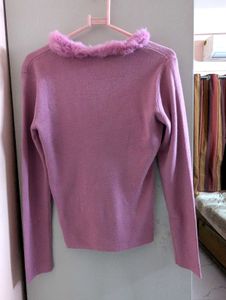VINTAGE TOMBAO Pink Chic Fur Trim Sweater🌸🌸