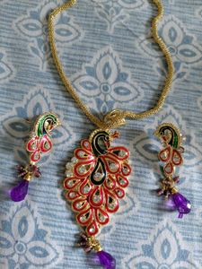 Peacock Necklace & Earring Set