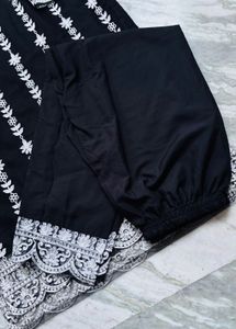 Elegant Black Embroidered Kurta Set