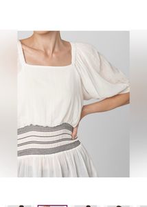 Vero Moda Women White &amp; BlackStriped Cinched Waist