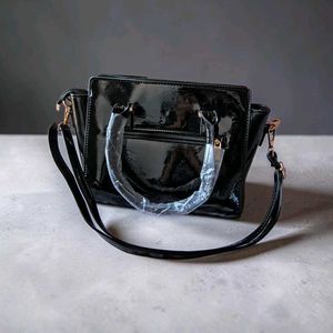 Chic Black Patent Handbag