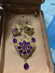 Exquisite Purple Gemstone pendant Set