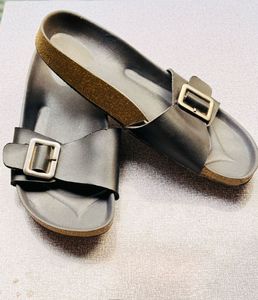 Black Buckle Detail Sandals
