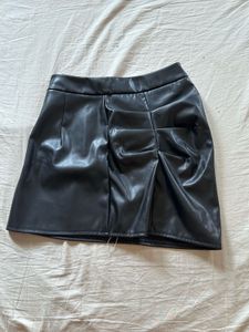 Black Faux Leather Mini Skirt