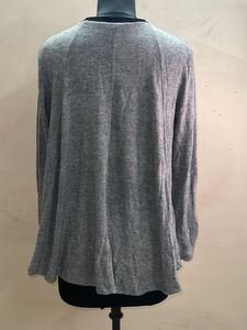 Grey Long Sleeve Crew Neck Top