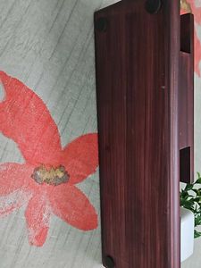 Wooden Pen And Card Holder with Plant Decor