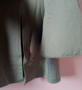 Elegant Square Neck Bell Sleeve Midi Dress
