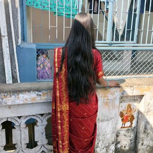 Elegant Red &amp; Gold Saree