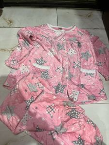Cozy Pink Star Print Pajama Set